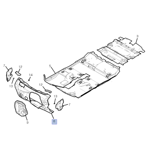 Chevrolet Captiva C100 Ön Torpido Arkası Isı ve Ses Yalıtım Keçesi Gm Orijinal 96631301