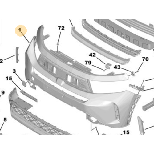 Opel Frontera C Ön Tampon Üst Kısım Kör Noktasız Gm Orjinal Marka 9860488780