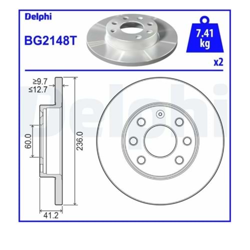 Opel Corsa B Ön Fren Disk Soğutmasız Delphi Marka 569030