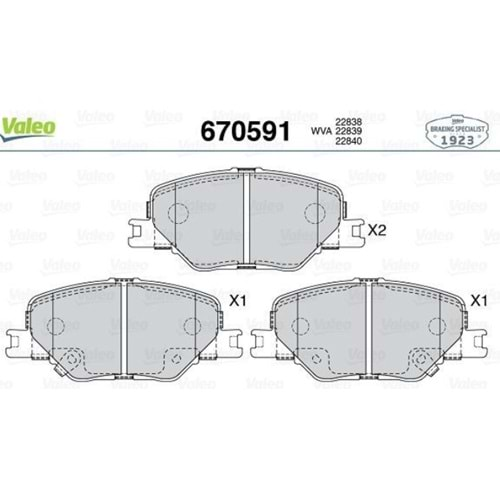 Opel İnsignia B 16 İnç Ön Balata Valeo Marka 84124408