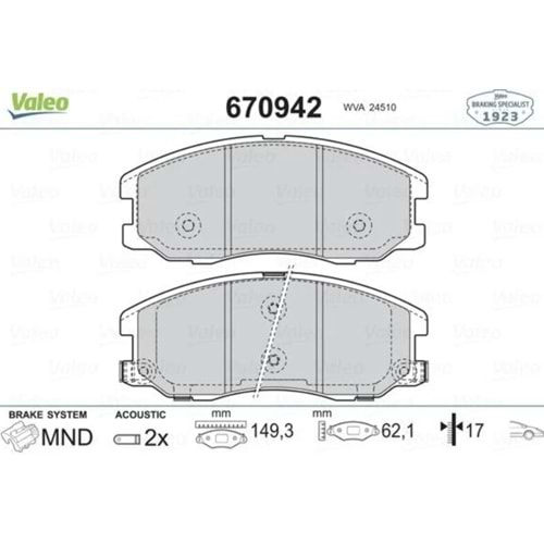 Chevrolet Captiva Ön Fren Balatası Valeo Marka 96626070