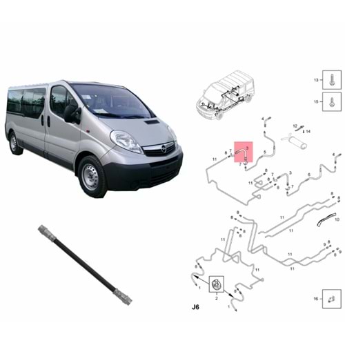 Opel Vivaro Arka Fren Hortumu Wonga Marka 4418563