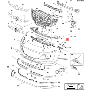 Opel Adam Sol Tampon Braketi Gm Orjinal 1406426