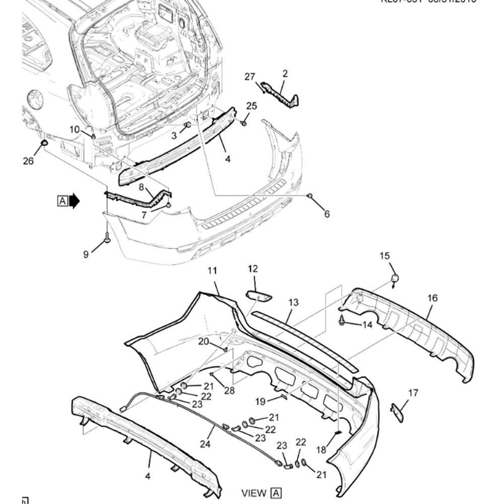 Chevrolet Captiva Arka Tampon Demiri Gm Orjinal 20968509