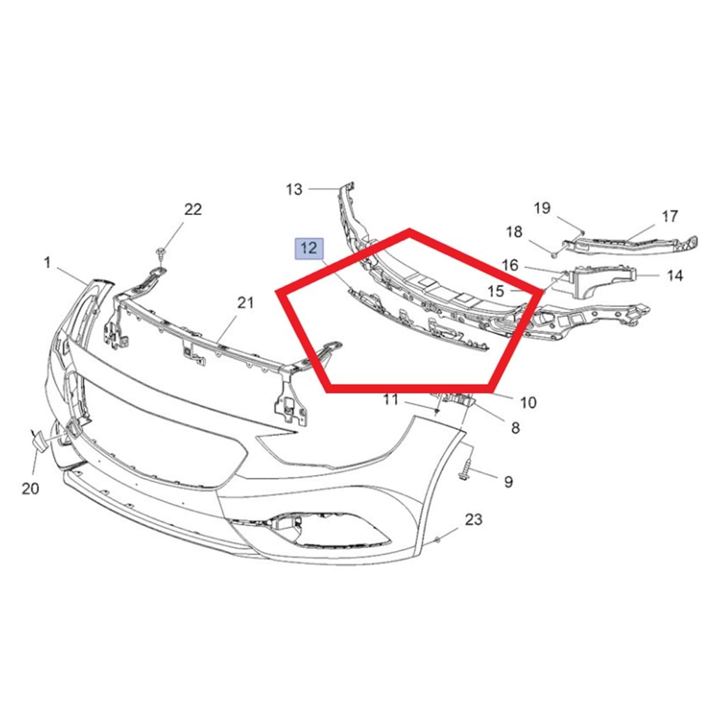 Opel İnsignia B Ön Tampon Orta Alt Breketi Gm Orjinal 39107472