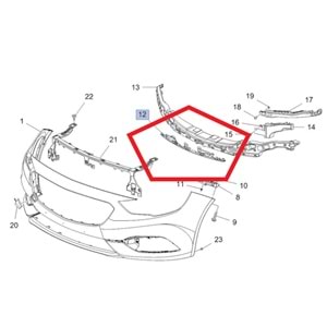 Opel İnsignia B Ön Tampon Orta Alt Breketi Gm Orjinal 39107472