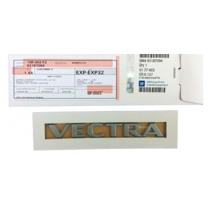 Opel Vectra C Vectra Yazısı 2006 Krom Gm Orjinal Marka 5177403