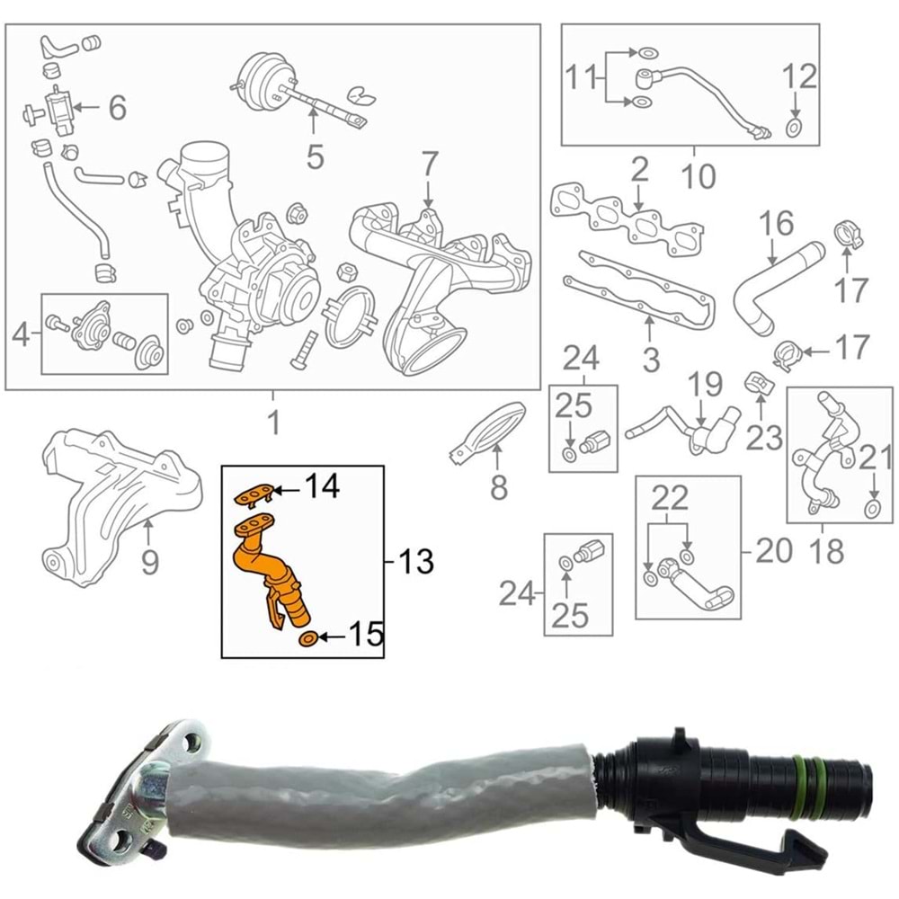 Opel İnsignia A 1.4 Turbo Yağlama Borusu Gm Orjinal 55587854