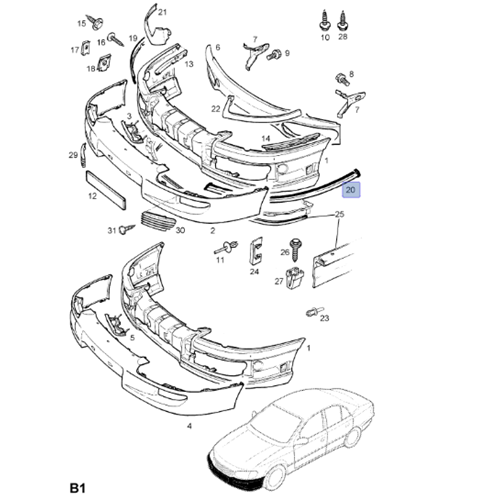 Opel Omega B Ön Tampon Sol Nikelajı Gm Orjinal 90509526