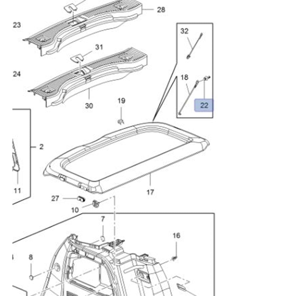 Opel Mokka A Bagaj Pandizot Tutucu Gm Orjinal 95129884