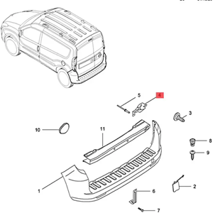 Opel Combo D Sol Arka Tampon Braketi Psa Marka 95513337
