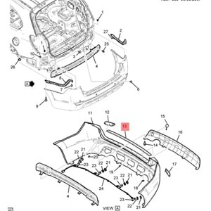 Chevrolet Captiva C100 Arka Tampon Üst Bakalit Gm Orjinal 96433212