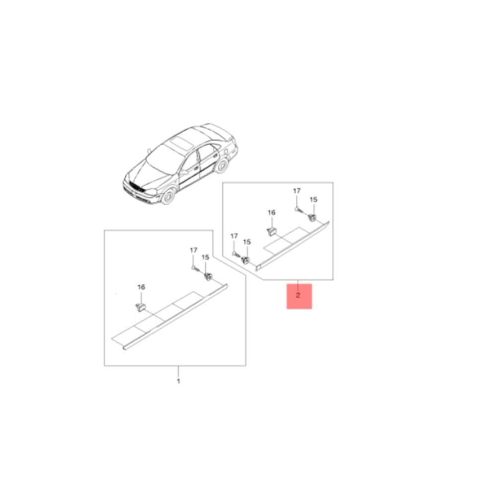 Chevrolet Lacetti Sağ Arka Kapı Çıtası Gm Orjinal Marka 96545654