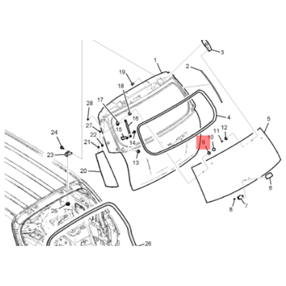 Chevrolet Captiva C100 Arka Cam Contası Gm Orjinal Marka 96624486