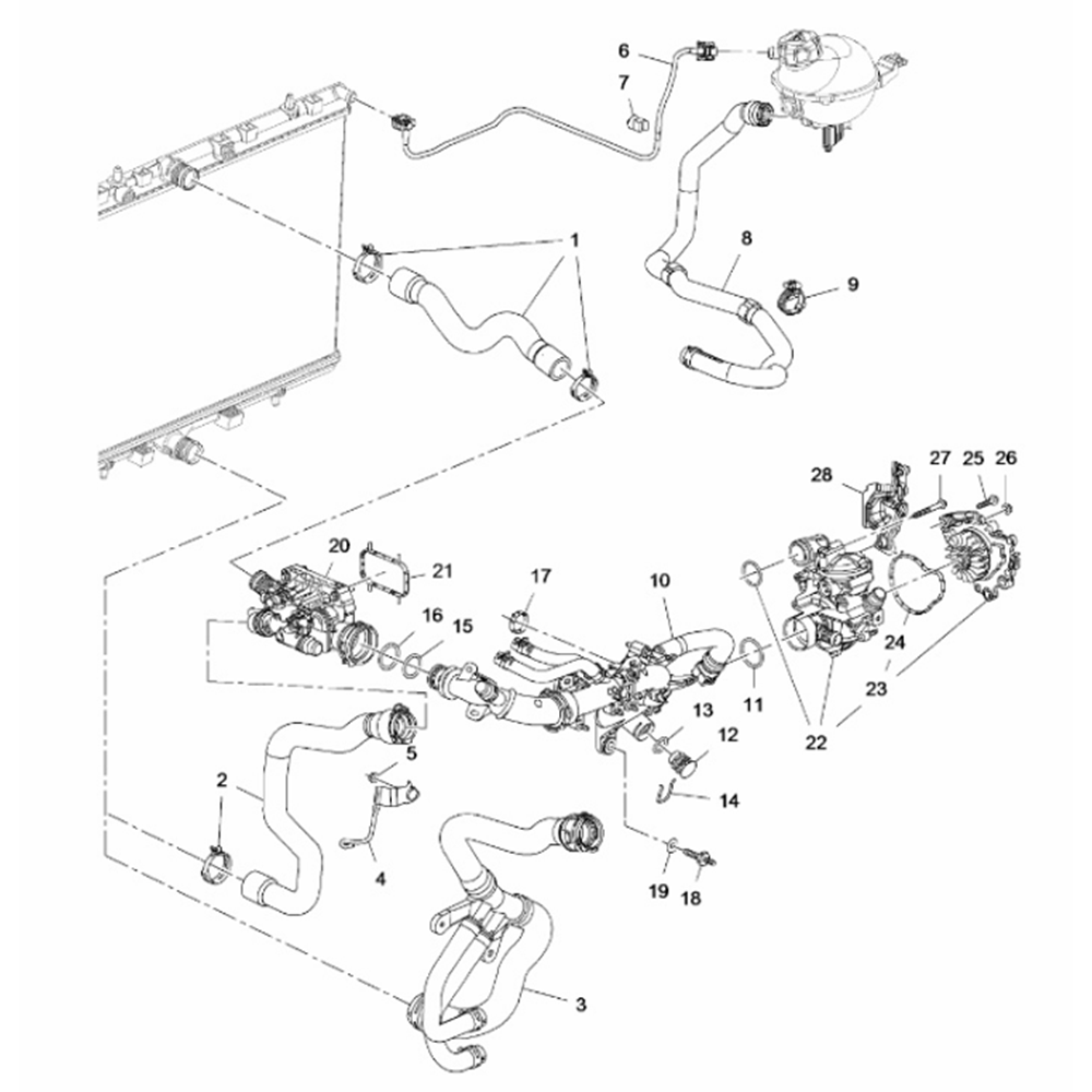 Opel Crossland X Motor Radyatör Su Hortumu Gm Orjinal Marka 9821214680