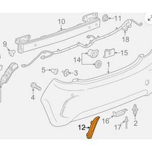 Chevrolet Spark M300 Sağ Arka Tampon Reflektörü Nrg Marka 96844217