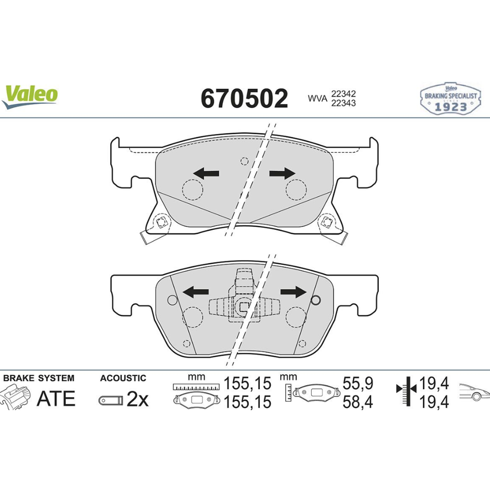 Opel Astra K Ön Fren Balata Takımı 276MM Valeo Marka 39103797