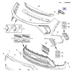 Opel Crossland X Sol Tampon Braketi Gm Orjinal 13477180