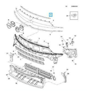 Opel Crossland Tampon Çıtası Üst Krom Gm Orjinal YQ009445DZ